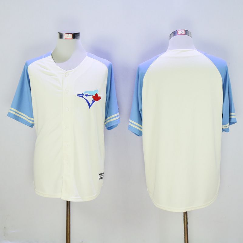 Men Toronto Blue Jays Blank Cream MLB Jerseys->toronto blue jays->MLB Jersey